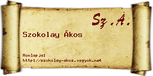 Szokolay Ákos névjegykártya