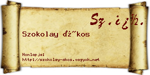 Szokolay Ákos névjegykártya